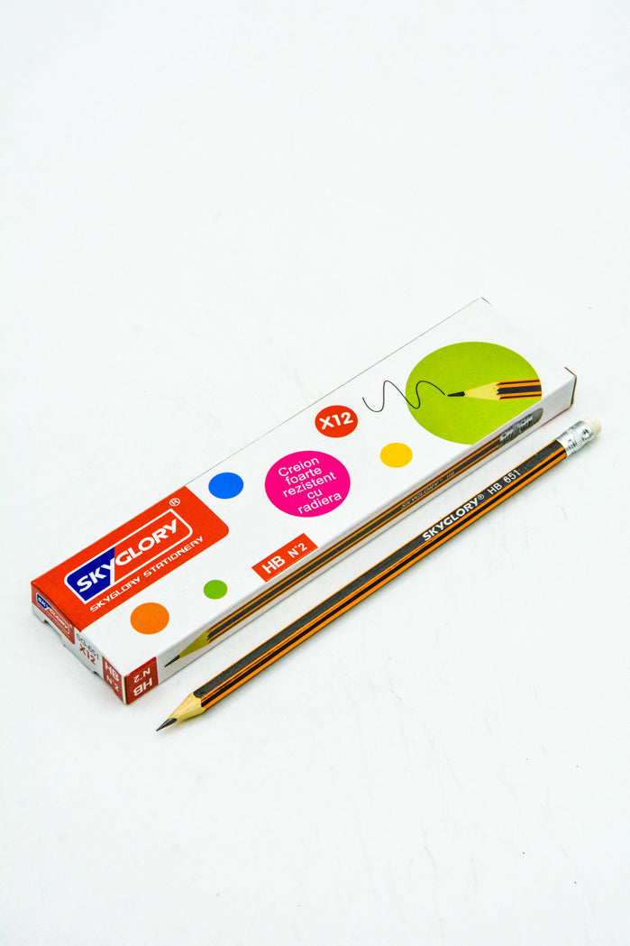 Sky Glory - Pencil With Eraser 12PCS