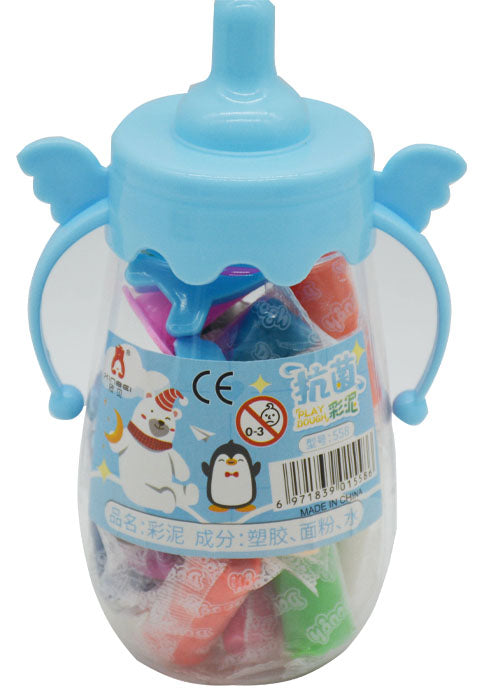 PLAY DOUGH 15PCS W/MOULDS IN MILK FEEDING JAR