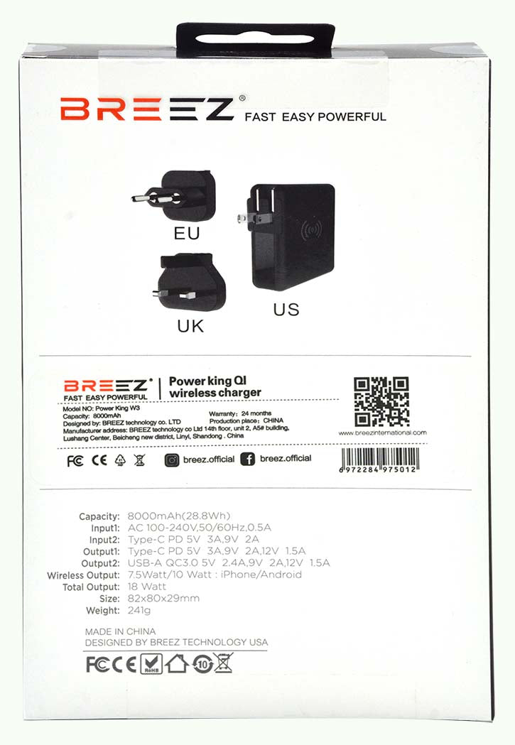 BREEZ - Power King QI Wireless Charger W3