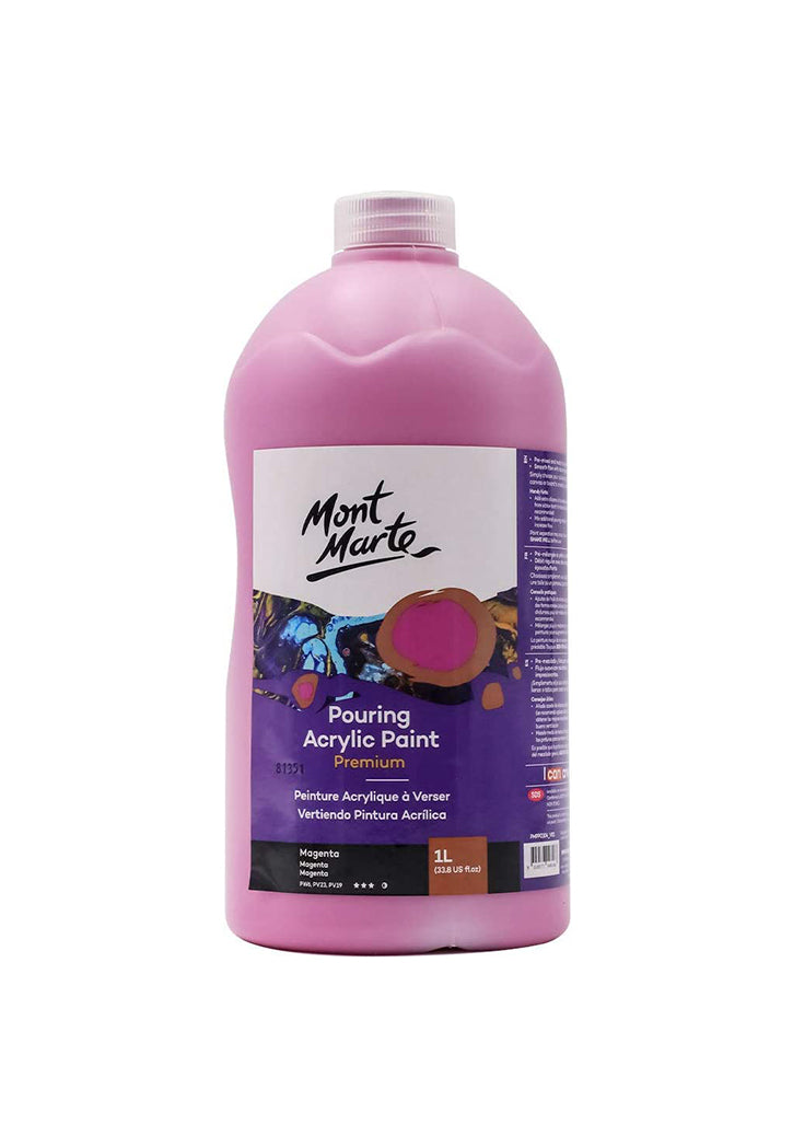 MONT MARTE PREMIUM POURING ACRYLIC PAINT 1L-MAGENTA