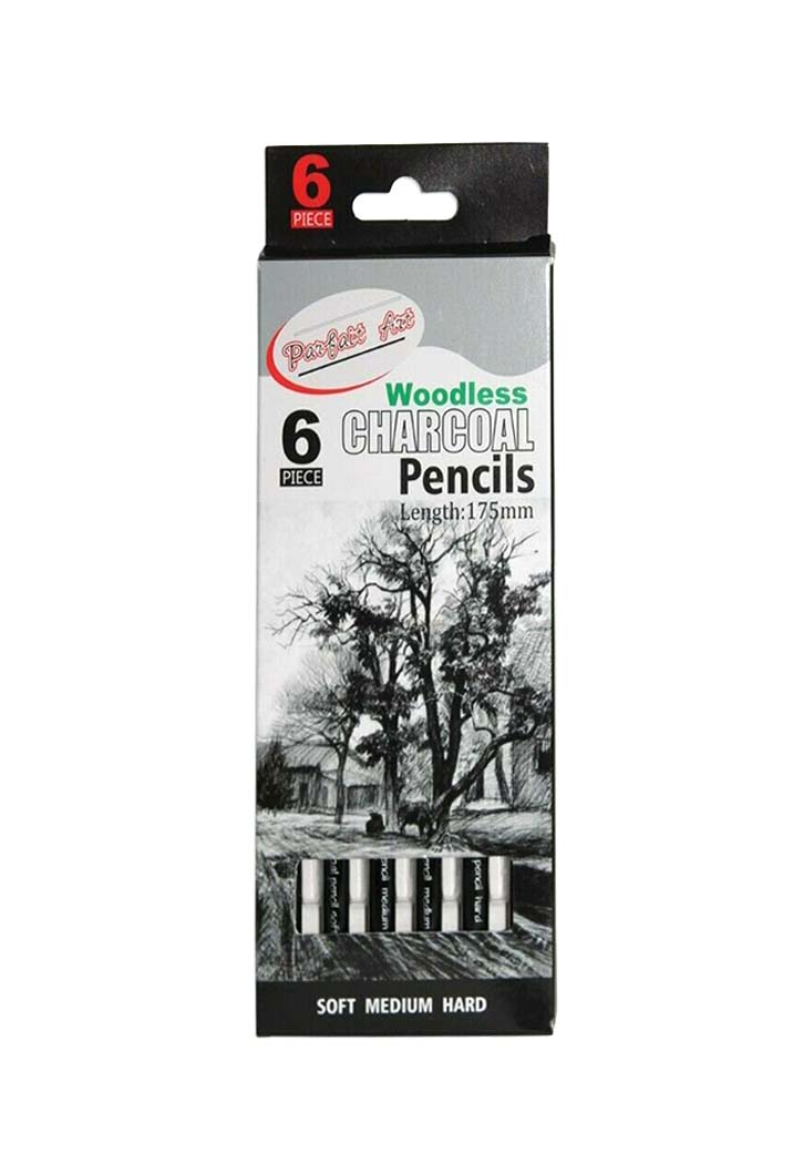 Woodless Charcoal Pencil 6Pcs