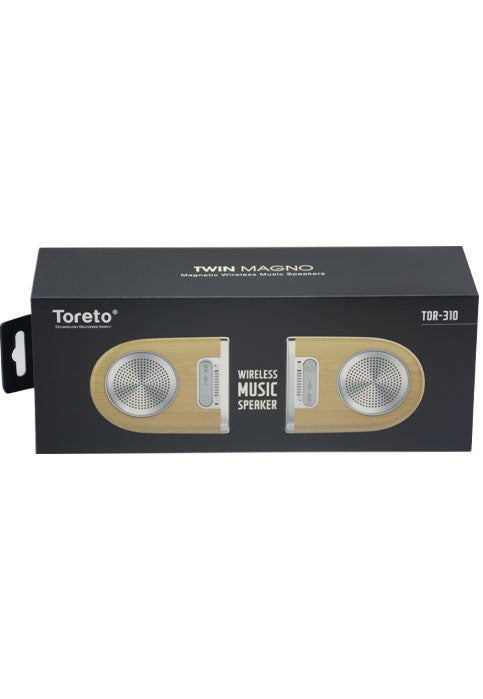 سماعات موسيقية لاسلكية - توريتو TORETO TWIN MAGNO MAGNETIC WIRELESS SPEAKERS TOR-310