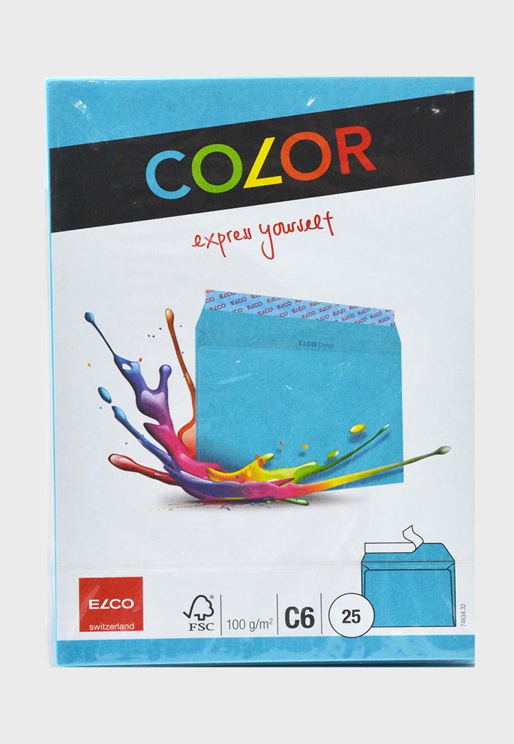 Elco - Envelope Neon Color C6 (Bright Blue)