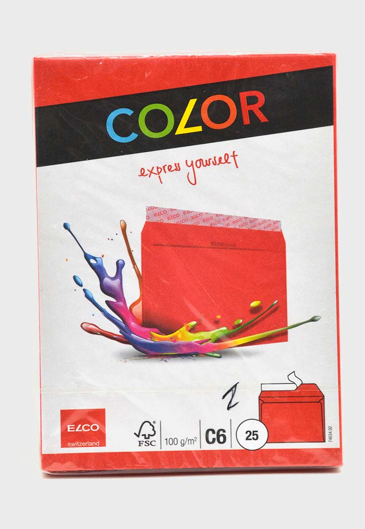 Elco - Envelope Neon Color C6 (Bright Red)