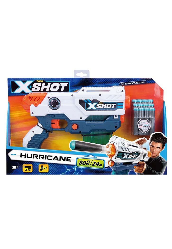 X-Shot - Hurricane Clip Blaster With 12 Foam Darts