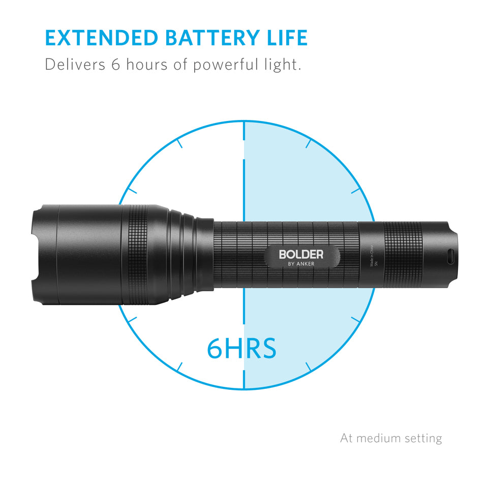 مصباح اضاءة ليد مع شاحن  Anker - Bolder Flashlight Black LC90
