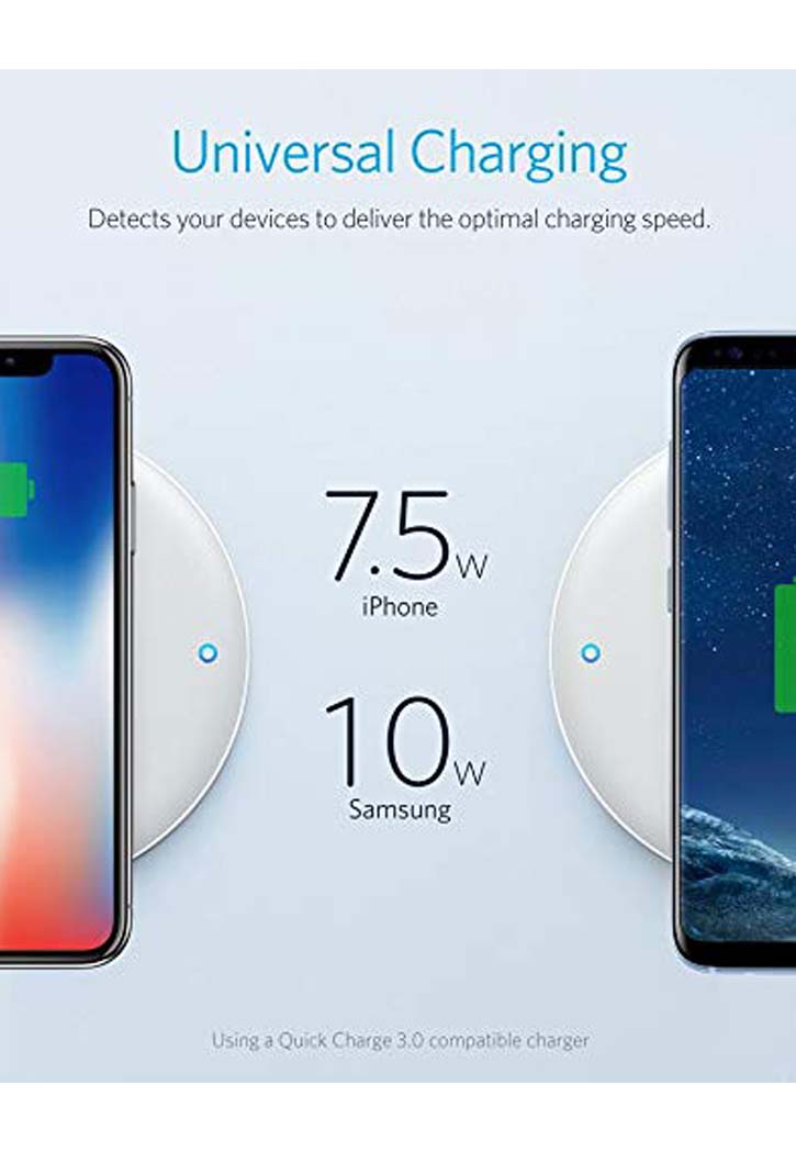 Anker - Power Wave 7.5 With Quick Charger (White)