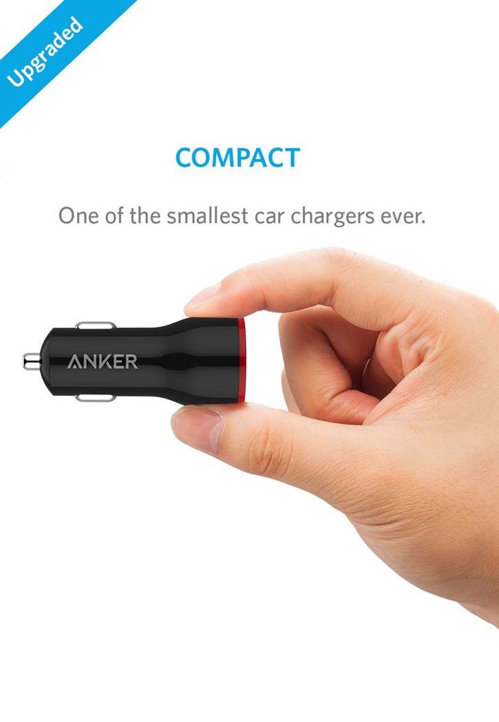 Anker - Powerdrive 2 Usb Car Charger & Micro Usb Cable (Black)