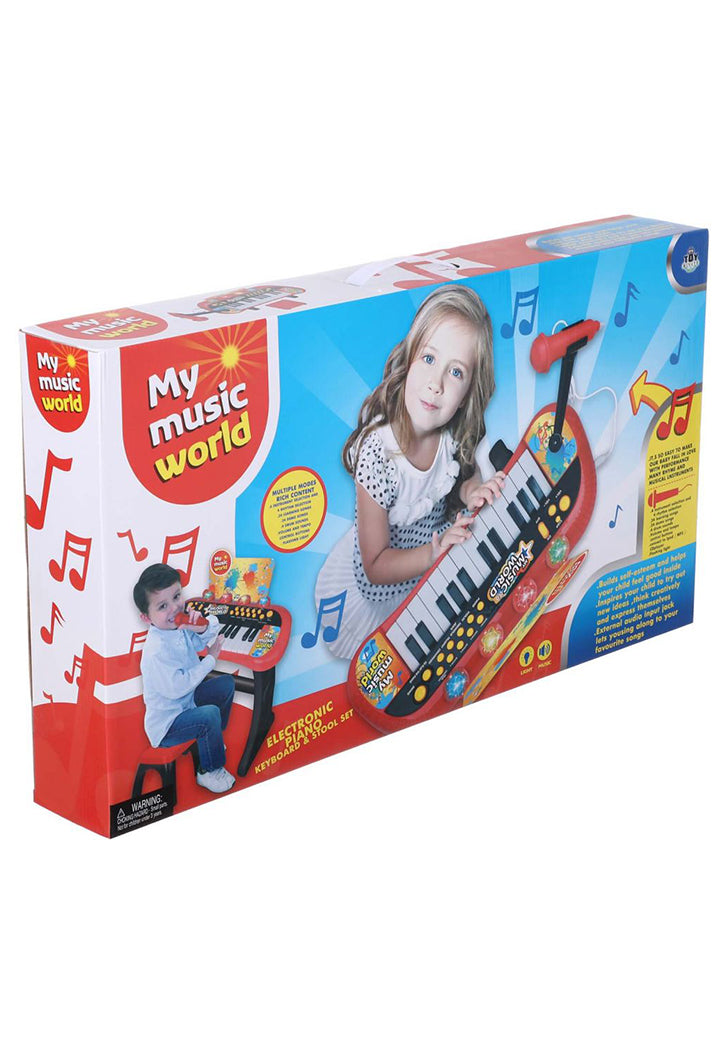 My Music World Electronic Keyboard Piano and Stool Set for Kids