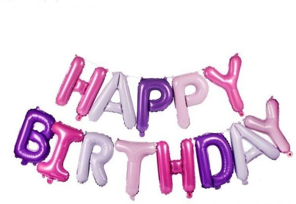 Helium Baloon Happy Birthday Mixcolor 16"