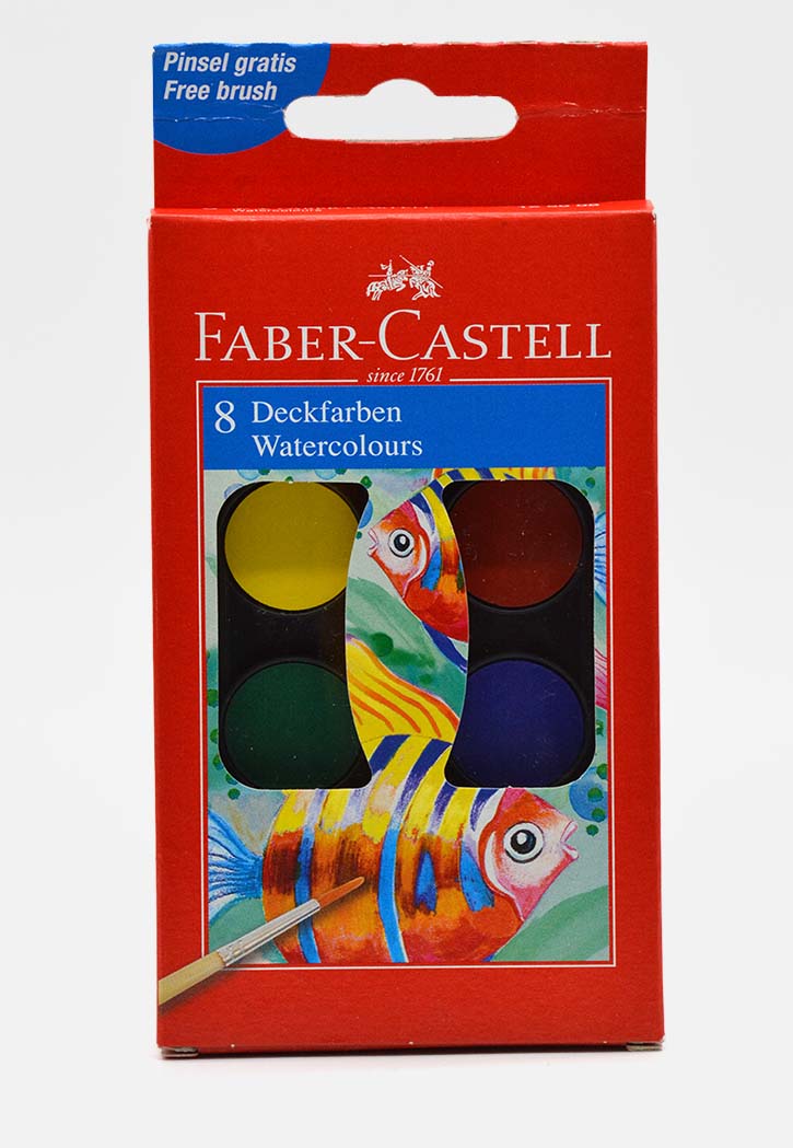 Faber Castell - Water Colors 24MM Set 8PCS With Brush