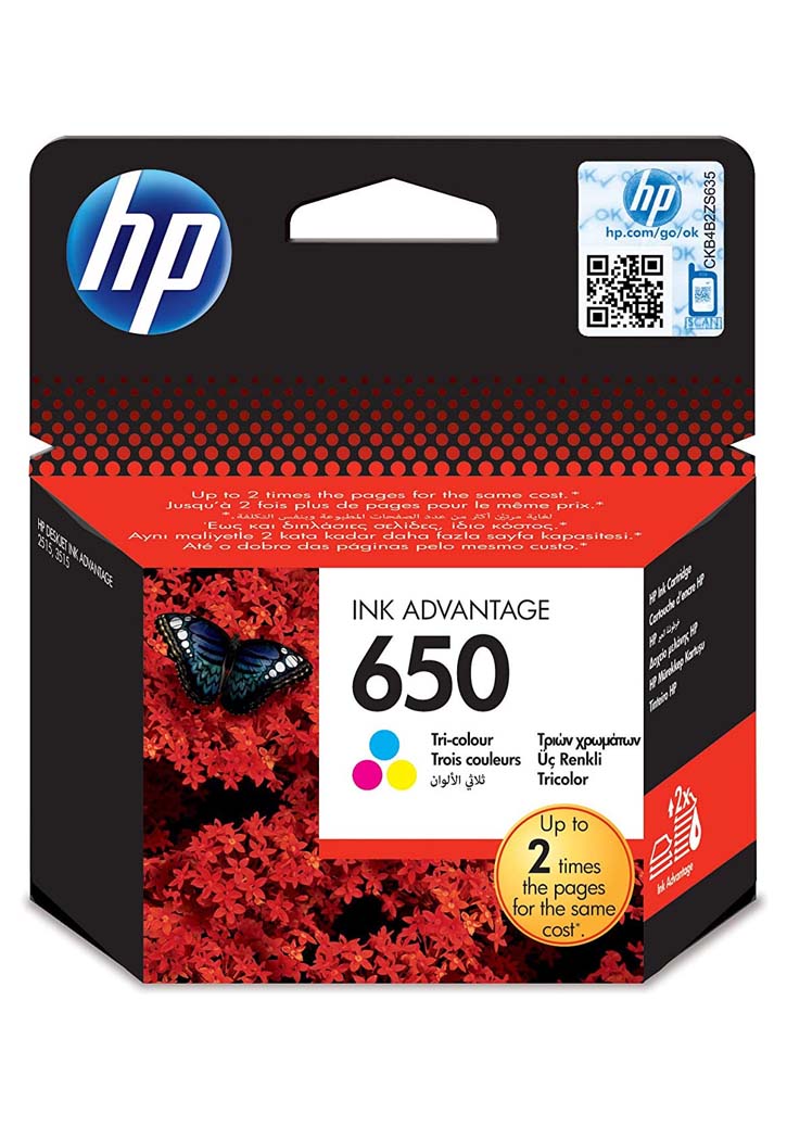 حبر طابعة ملون HP - 650 Ink Advantage Cartridge (Tri-Color)