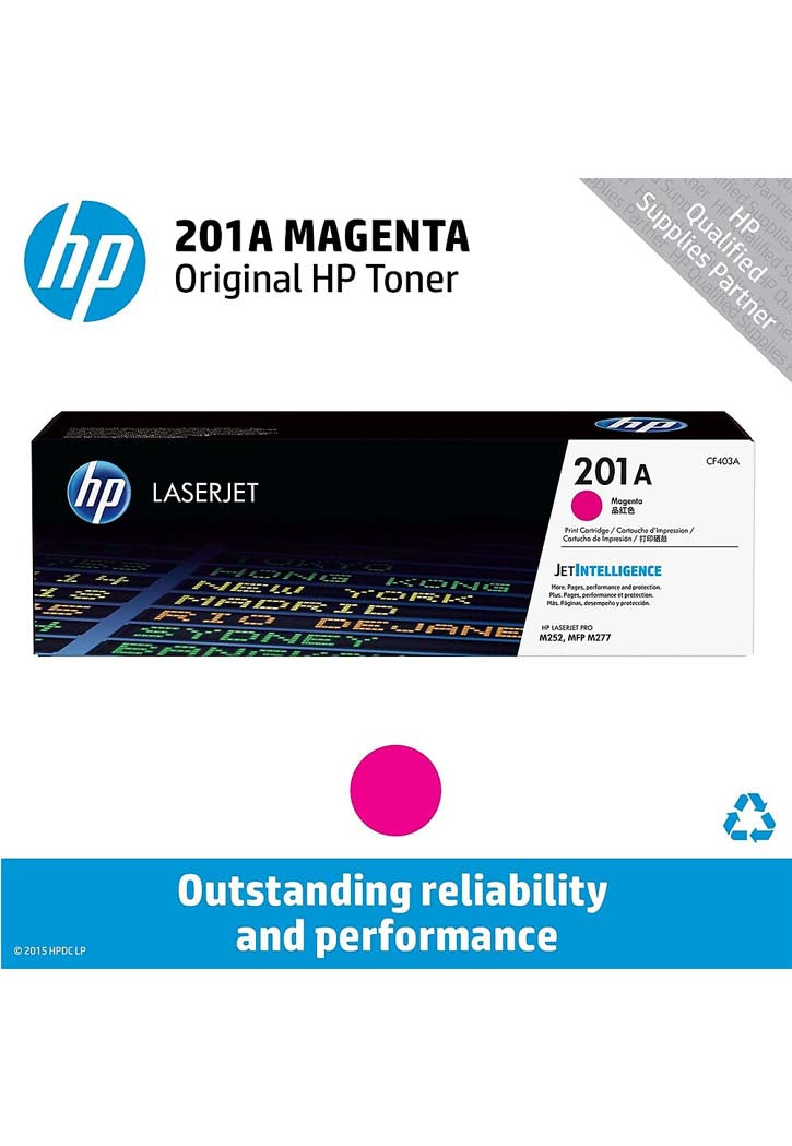 حبر طابعة ليزر ملون احمر ماجينتا HP - Laserjet Toner CF403A 201A (Magenta)