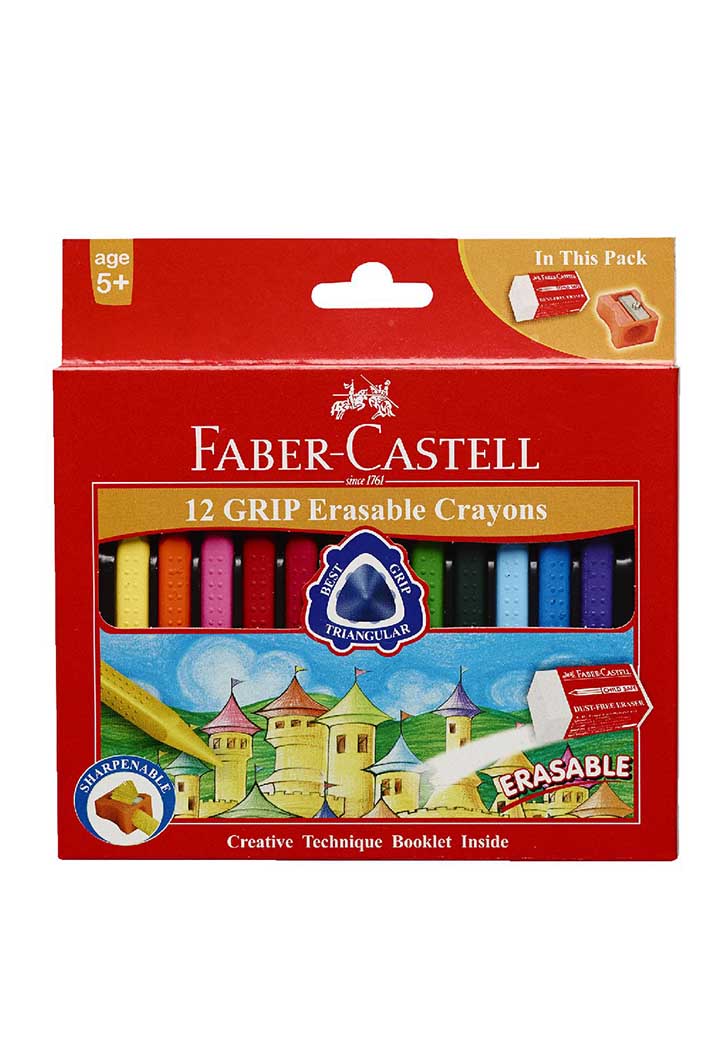 Faber Castell - 12 Grip Triangular Wax Crayons