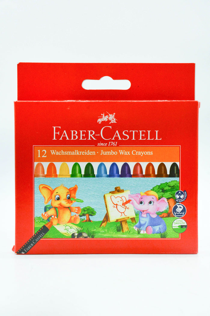 Faber Castell - 12 Color Jumbo Round Wax Crayons