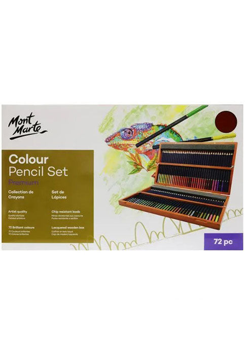 MONT MARTE PREMIUM COLOUR PENCIL SET 72PCS IN WOODEN BOX