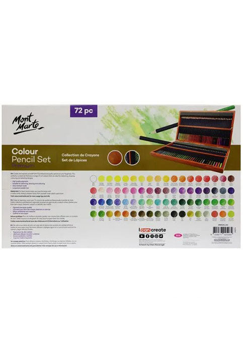 MONT MARTE PREMIUM COLOUR PENCIL SET 72PCS IN WOODEN BOX