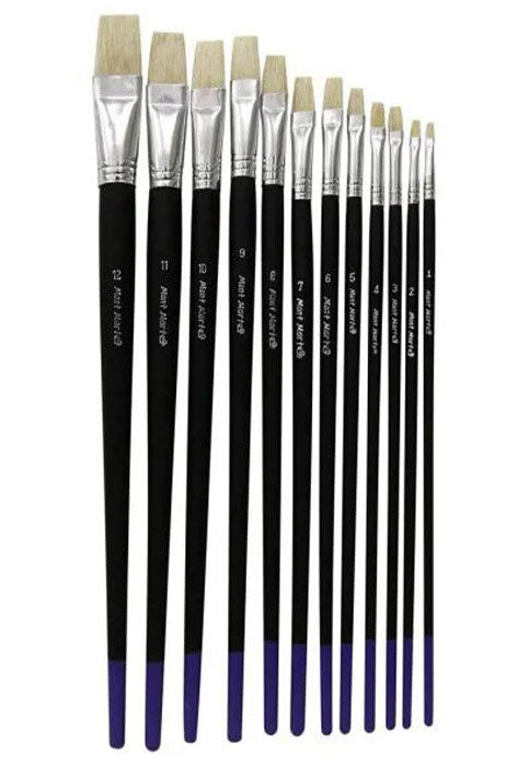 MONT MARTE STUDIO ARTIST BRUSHES 12PCS FLAT HEAD 1-12