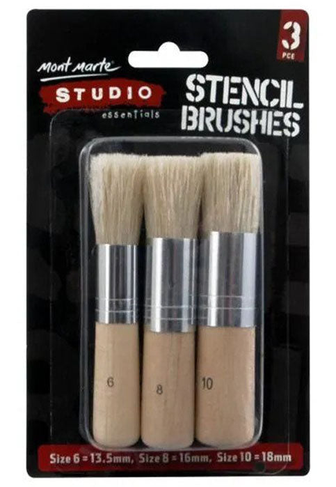MONT MARTE STUDIO STENCIL BRUSHES 3PCS BLISTER