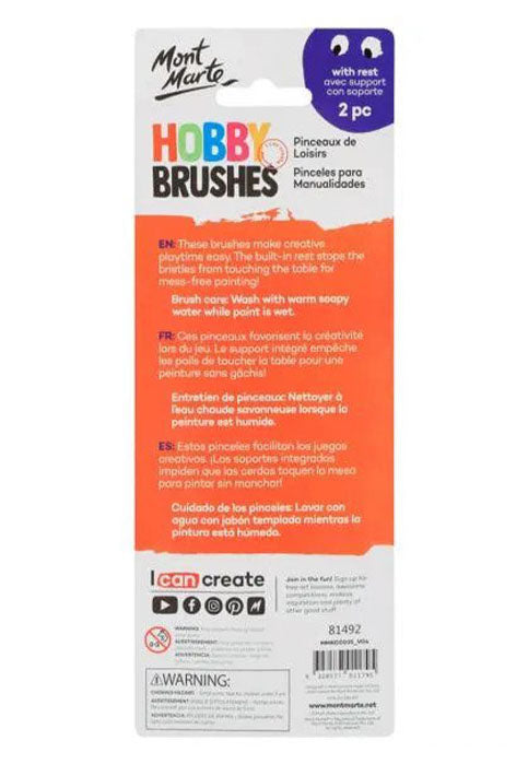 MONT MARTE KIDS HOBBY BRUSHES 2PCS IN BLISTER