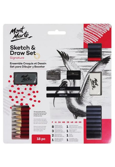 MONT MARTE SIGNATURE SKETCH & DRAW SET 18PCS/PACK