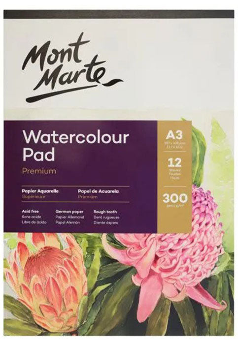 MONT MARTE WATER COLOUR PAD 15SHEET 180GSM A4