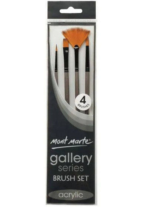 MONT MARTE SIGNATURE ACRYLIC BRUSHES 4PCS/PKT BMHS0010