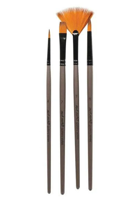 MONT MARTE SIGNATURE ACRYLIC BRUSHES 4PCS/PKT BMHS0010