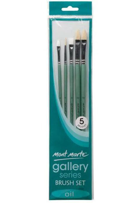 MONT MARTE GALLERY SERIES OIL BRUSH SET 5PCS/PKT
