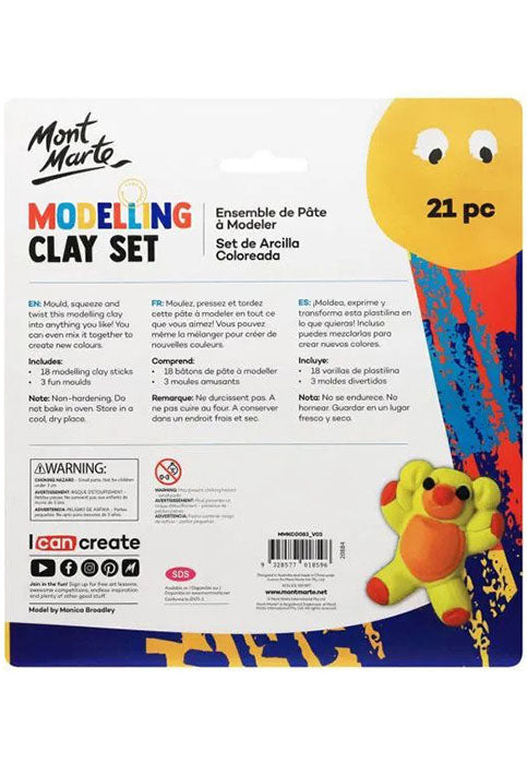 MONT MARTE MODELLING CLAY SET 21PCS/PACK