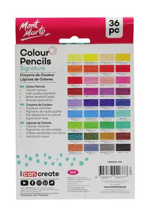 MONT MARTE SIGNATURE COLOUR PENCILS 36PCS/PACK