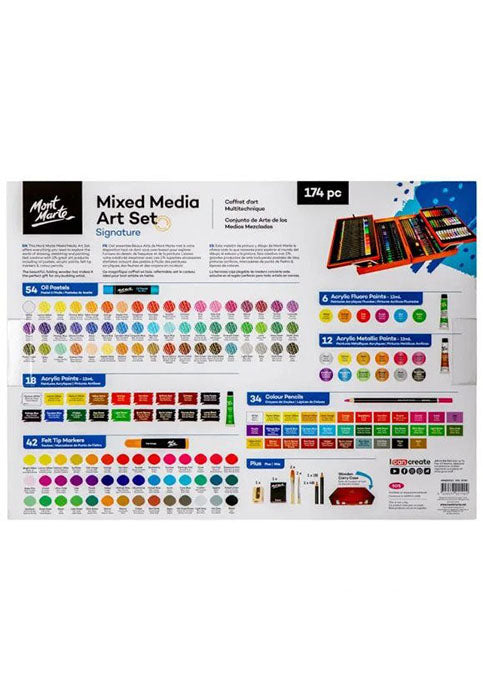 MONT MARTE SIGNATURE MIXED MEDIA ART SET 174PCS BOX