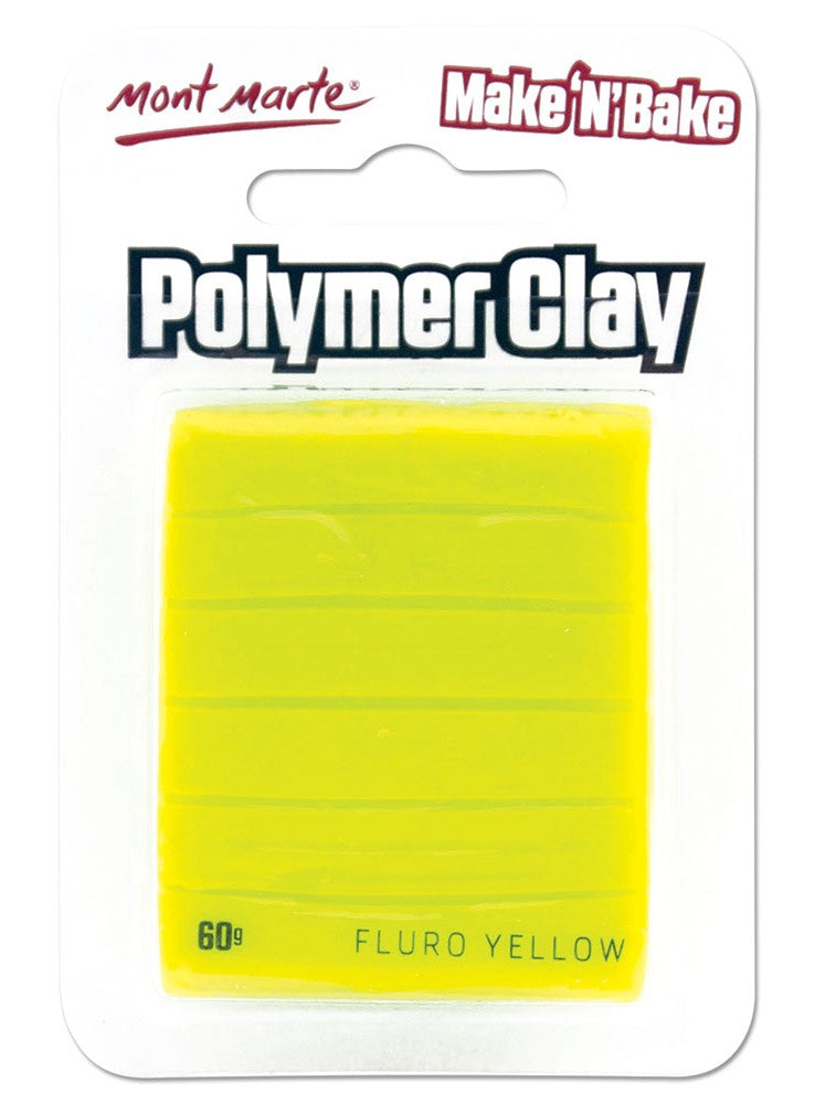 Mont Marte - Fluro Yellow Polymer Clay 60G