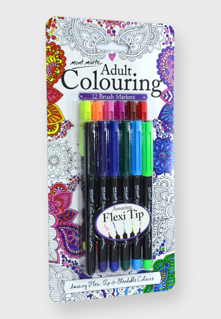 Mont Marte - Coloring Brush Markers 12PCS