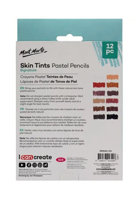 MONT MARTE SIGNATURE SKIN TINTS PASTEL PENCILS 12PCS/PACK
