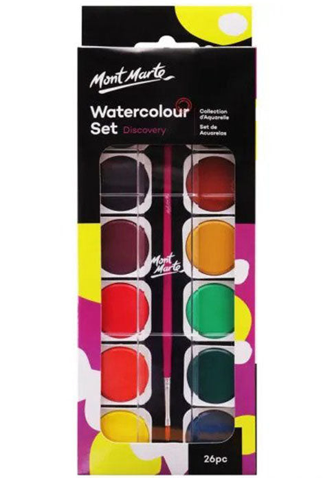 MONT MARTE WATERCOLOUR SET 26PCS W/BRUSH