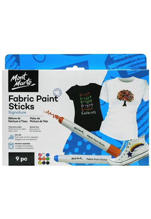 MONT MARTE SIGNATURE FABRIC PAINT STICKS 9PCS/PACK