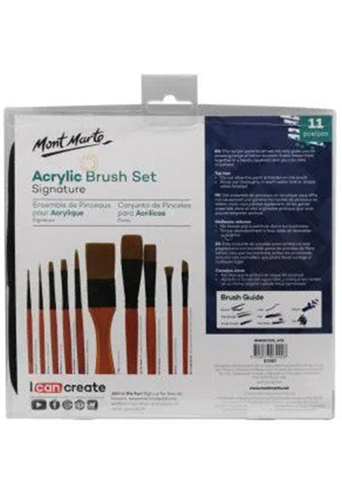 MONT MARTE SIGNATURE ACRYLIC BRUSH SET 11PCS/PKT