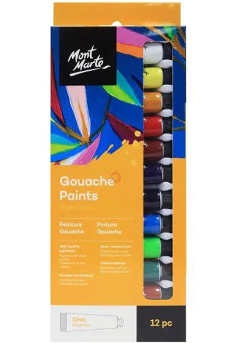 طقم انابيب الوان غواش - مونت مارت MONT MARTE GOUACHE PAINTS SIGNATURE 12COLX12ML