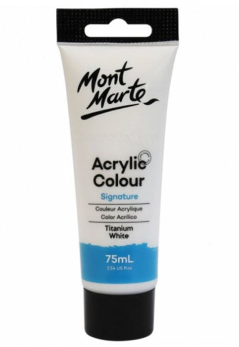 انبوب لون اكرليك _مون مارت - ابيض MONT MARTE ACRYLIC COLOUR SIGNATURE 75ML-TITANIUM WHITE