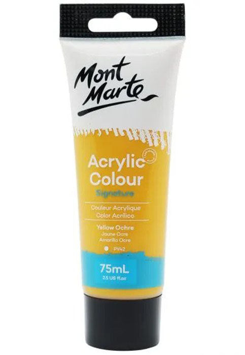 انبوب لون اكرليك _مون مارت - اصفر معدني MONT MARTE ACRYLIC COLOUR SIGNATURE 75ML-YELLOW OCHRE