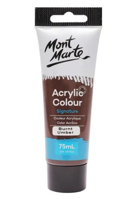 انبوب لون اكرليك _مون مارت - بني غامق MONT MARTE ACRYLIC COLOUR SIGNATURE 75ML-BURNT UMBER