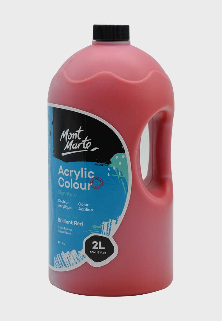MONT MARTE STUDIO ACRYLIC PAINT 2L BRILLIANT RED