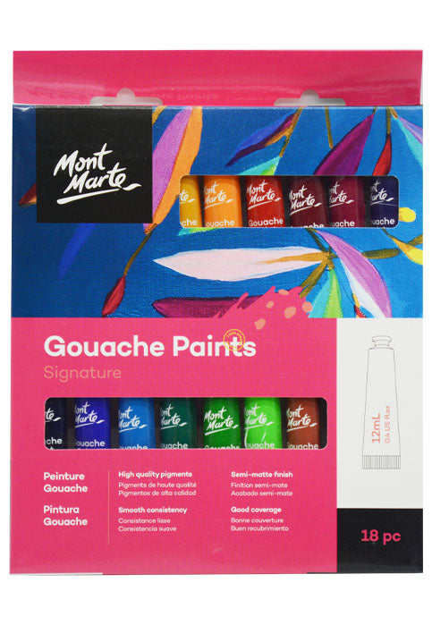 طقم انابيب الوان غواش* - مونت مارت MONT MARTE GOUACHE PAINTS SIGNATURE 18COLX12ML