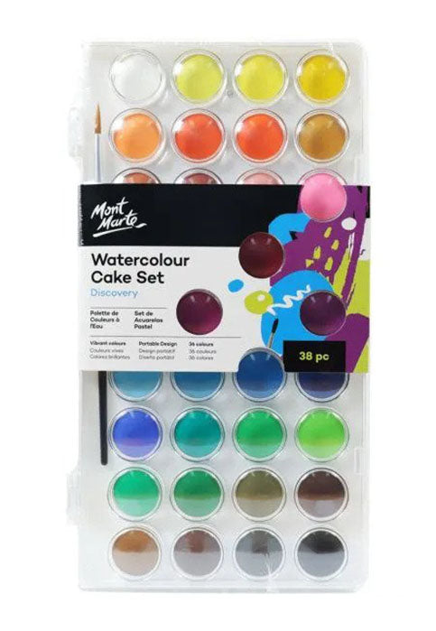 MONT MARTE DISCOVERY WATERCOLOUR CAKE 38PCS SET