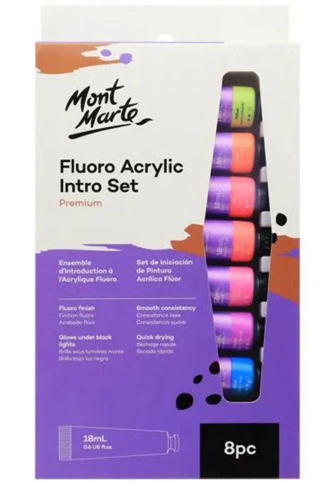 MONT MARTE PREMIUM FLUORO ACRYLIC INTRO SET 8COLX18ML