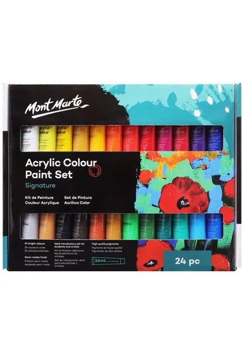 طقم الوان اكرليك ""- مونت مارت MONT MARTE ACRYLIC COLOUR PAINT SET SIGNATURE 24COLX36ML