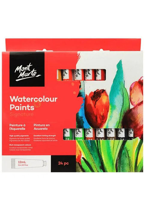 MONT MARTE SIGNATURE WATERCOLOUR PAINTS 24COLX12ML