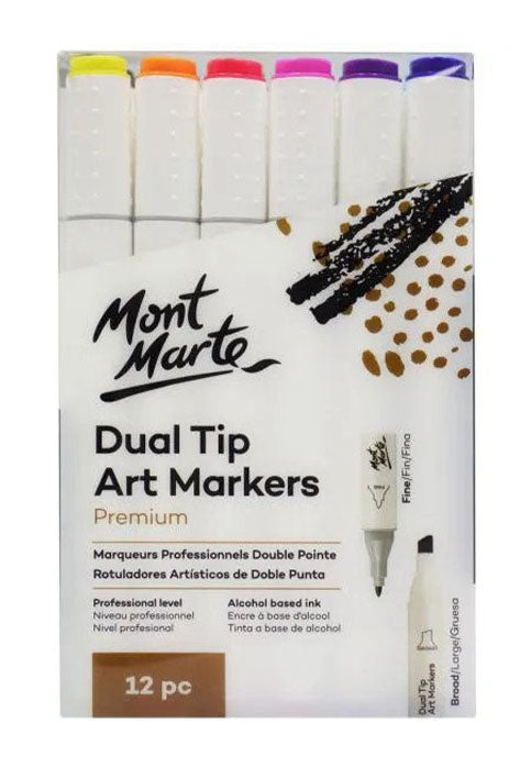 MONT MARTE PREMIUM DUAL TIP MARKERS 12PCS/PACK