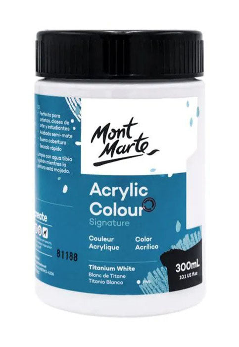 MONT MARTE SIGNATURE ACRYLIC COLOUR 300ML-TIANIUM WHITE